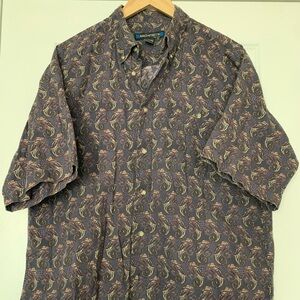 Vintage Architect Paisley Abstract Shirt Size XL